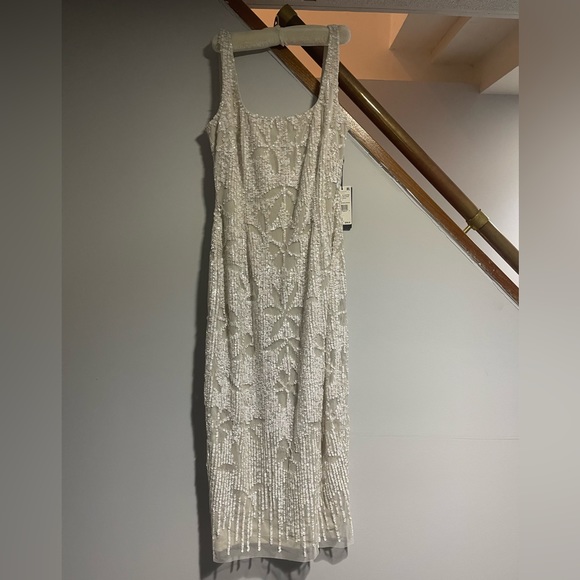 Beautiful Adrianna Papell white sequin dress! NEVER WORN. tags still attached. - Picture 1 of 10